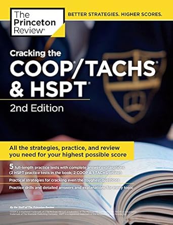 cracking the coop/tachs and hspt strategies and prep for the catholic high school entrance exams 2nd edition