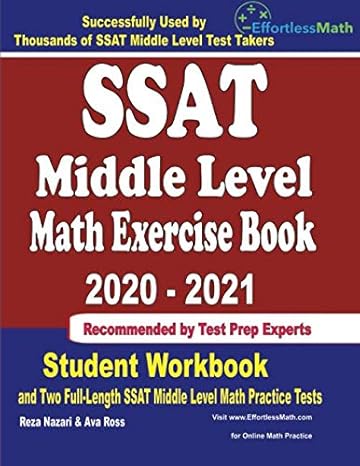 ssat middle level math exercise book 2020 2021  and two full length ssat middle level math practice tests 1st