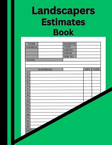 landscapers estimates book a landscape contractors estimations pad for all gardners and horticultural based