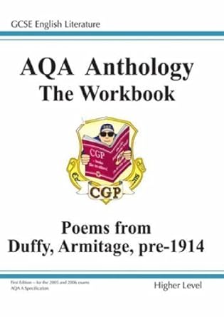 gcse english literacy aqa anthology higher poetry workbook duffy and armitage pre 1914 1st edition richard