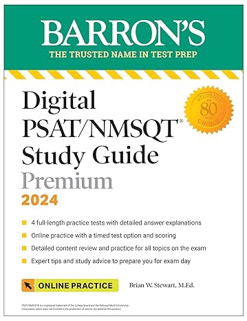 digital psat/nmsqt study guide premium 2024 4 practice tests + comprehensive review + online practice