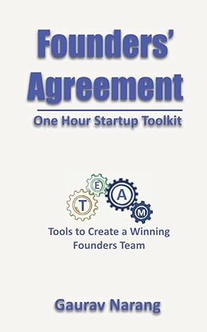 one hour startup toolkit founders agreement 1st edition gaurav narang b0bcd297ny, 979-8849337500