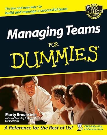 managing teams for dummies 1st edition marty brounstein 0764554085, 978-0764554087