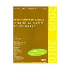 the risk management association annual statement studies financial ratio benchmarks 2009 2010 1st edition