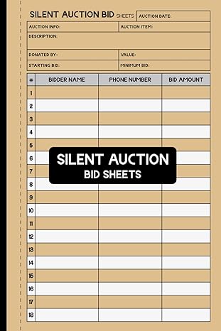 silent auction bid sheets optimize your charity event with effective bid tracking organize and track bids