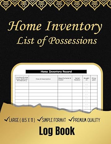 home inventory list of possessions this checklist allows a homeowner or renter to list possessions in the