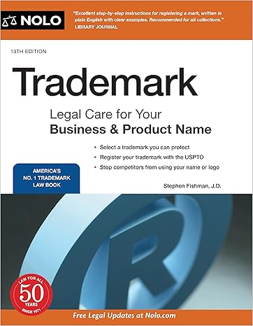 trademark legal care for your business and product name 13th edition stephen fishman attorney 1413330096,