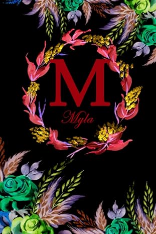 m myla black floral water colour theme 1st edition nomen clature b0c6p2pd51