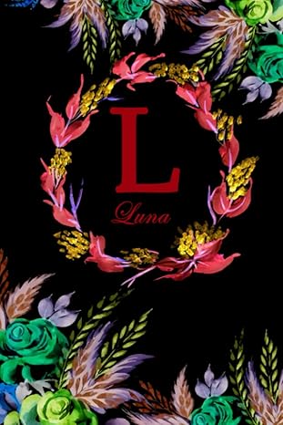 l luna black floral water colour theme 1st edition nomen clature b0c1jh4fs8