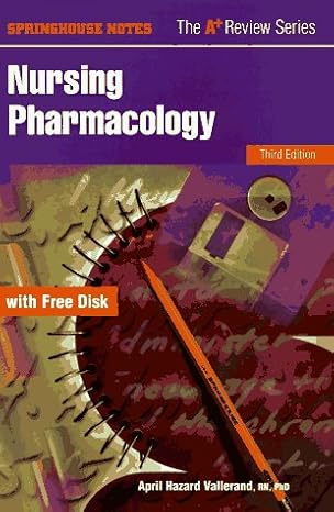 nursing pharmacology subsequent edition april hazard vallerand 0874349036, 978-0874349030