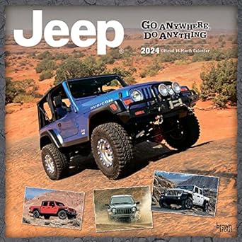 jeep 2024 official 12 x 24 inch monthly square wall calendar browntrout offroad motor car square wall 12x12