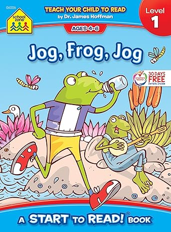 school zone jog frog jog start to read book level 1 ages 4 to 6 rhyming early reading vocabulary simple