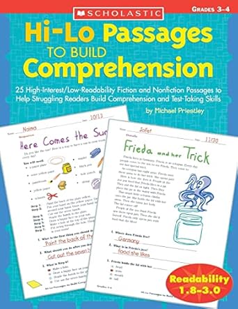 scholastic teaching resources sc 043954887x hi lo passages to build comprehensi on gr 3 4 1st edition michael