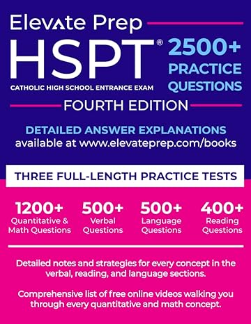 hspt 2500+ practice questions 1st edition elevate prep ,lisa james 979-8606471720