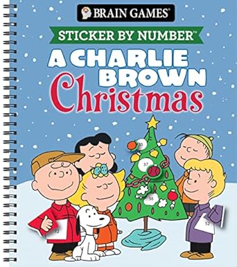 brain games sticker by number a charlie brown christmas 1st edition publications international ltd ,brain