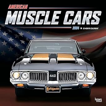 american muscle cars official 2024 12 x 24 inch monthly square wall calendar foil stamped cover browntrout