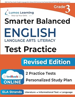 sbac test prep grade 3 english language arts literacy common core practice book and full length online