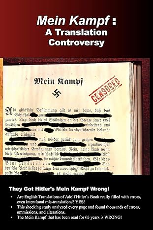 mein kampf a translation controversy 1st edition michael ford 0977476081, 978-0977476084