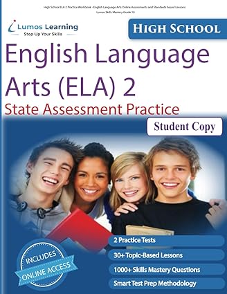 high school ela 2 practice workbook english language arts online assessments and standards based lessons