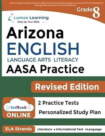 arizona s academic standards assessment test prep grade 8 english language arts literacy practice workbook