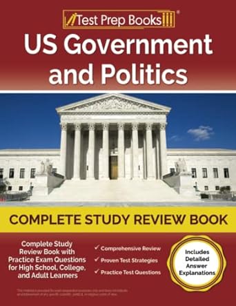 us government and politics complete study review book 2023 2024 with practice exam questions for high school