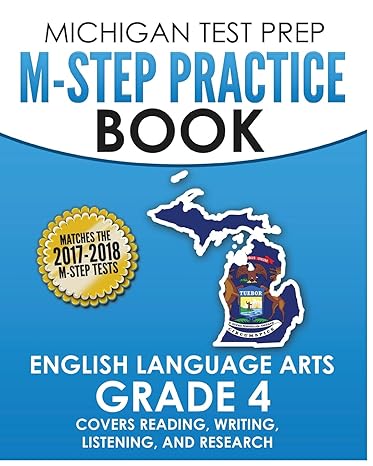 michigan test prep m step practice book english language arts grade 4 covers reading writing listening and