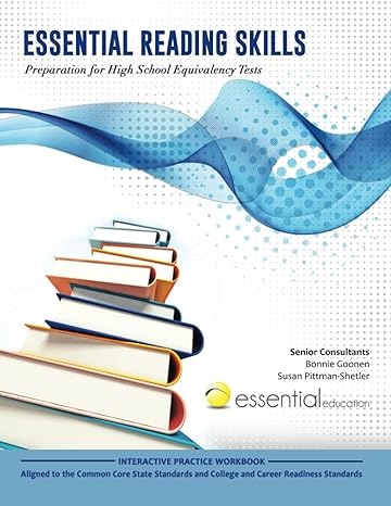 essential reading skills preparation for high school equivalency tests 1st edition teresa perrin 1940532019,