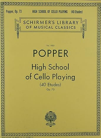 high school of cello playing op73 40 etudes 1st edition david popper 1458418561, 978-1458418562