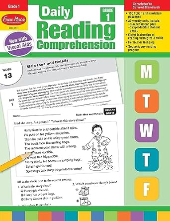 evan moor daily reading comprehension grade 1 homeschooling and classroom resource workbook reproducible