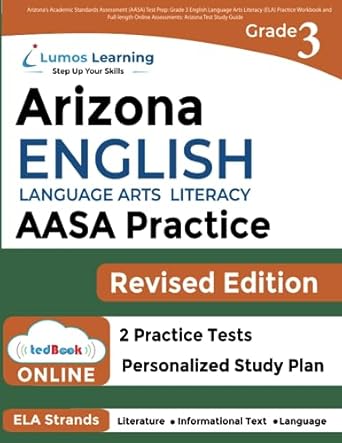 arizona s academic standards assessment test prep grade 3 english language arts literacy practice workbook
