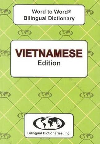 vietnamese edition word to word bilingual dictionary vietnamese edition gwenn ,terry ,c. sesma 0933146965,