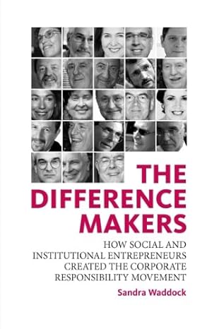 the difference makers how social and institutional entrepreneurs created the corporate responsibility