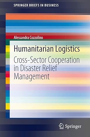 humanitarian logistics cross sector cooperation in disaster relief management 2012th edition alessandra