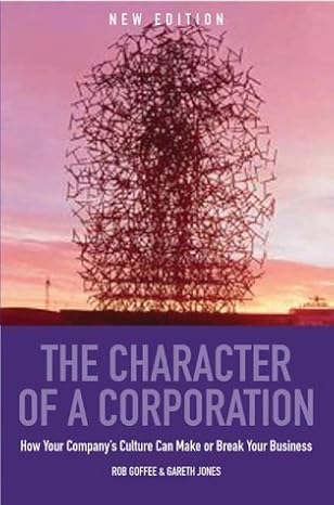 the character of a corporation how your companys culture can make or break your business of jones gareth