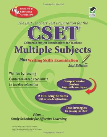 cset multiple subjects plus writing skills exam 1st edition michelle denbeste ph.d. ,jean o. charney ,melissa