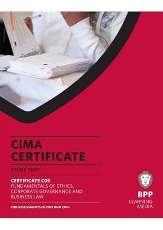 cima fundamentals of ethics corporate governance and business law study text 1st edition bpp learning media