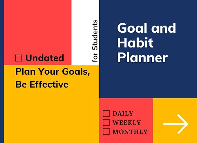 goal and habit planner for students daily habit tracker to be fit weekly task planner with to do list and