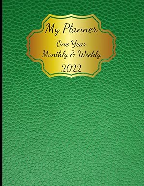 my planner one year monthly and weekly green colored pages monthly colorful dividers 8 5 x 11 in 100 pages