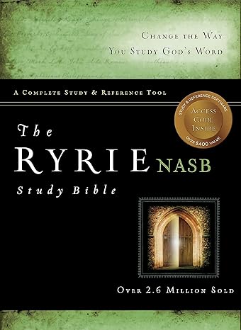 the ryrie nas study bible bonded leather black red letter new edition charles c ryrie 0802484573,