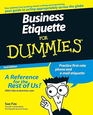 business etiquette for dummies 1st edition sue fox 0470147091, 978-0470147092