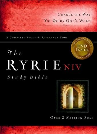 the ryrie niv study bible bonded leather black red letter indexed 1st edition charles c ryrie 0802489273,