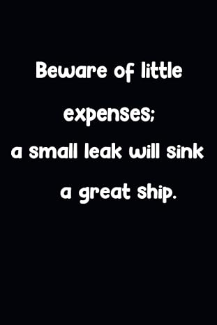 beware of little expenses a small leak will sink a great ship college ruled line paper 120 pages 1st edition