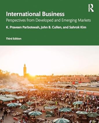 international business perspectives from developed and emerging markets 3rd edition k praveen parboteeah