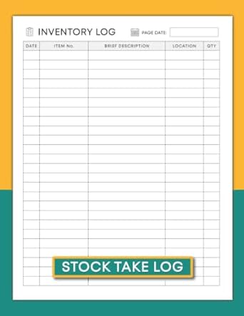 stock take log inventory checklist book for small businesses and self employed 8 5 x 11 1st edition edward de