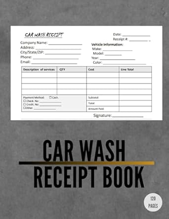 car wash receipt book car wash invoice 2 receipts per page auto wash receipt 118 receipts 8 5 x 11 inch 1st