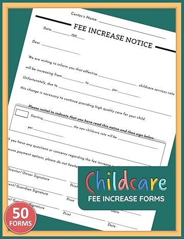 childcare fee increase forms 50+ tuition rate increase notice for home daycares childcare centers and