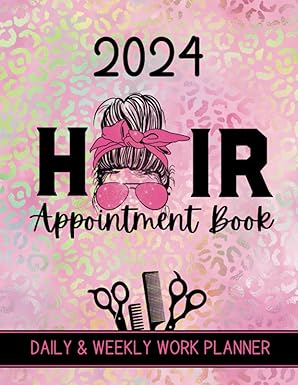 2024 hair appointment book daily and weekly work planner dated client scheduler diary for beauty therapist