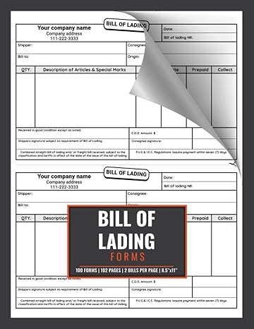 bill of lading forms shipment bill of lading proof of delivery form book 100 forms 2 forms per page single