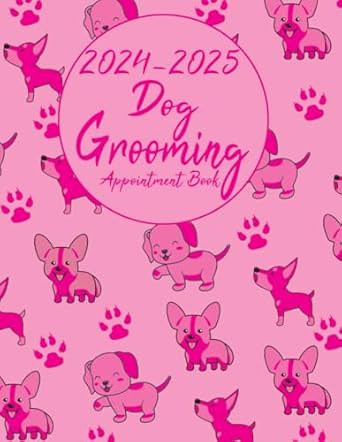 dog grooming appointment book 2 year schedule for pet groomer book monday to sunday with hourly slots 8am 8pm