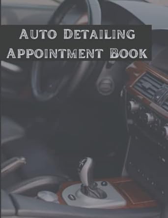 auto detailing appointment book 12 months daily appointments 8 am to 7 pm 30 minute increments 7 days 1st